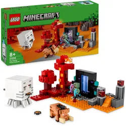 LEGO Minecraft 21255 Hinterhalt am Netherportal, baubares Nether-Spielzeug