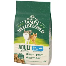 JAMES WELLBELOVED Adult 4 kg Trockenvollnahrung für ausgewachsene Katzen von 1-7 Jahren, reich an Fisch