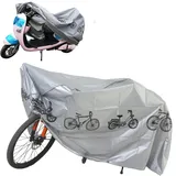 Fahrradabdeckung Wasserdicht,Fahrradgarage Wetterfest Plane für Aussen,Fahrrad Garage Outdoor Bike Cover,Fahrrad-Abdeckung,Regenschutz Fahrrad,Fahrradgarage Schutzhülle,Anti-Staub Regen UV (Grau)