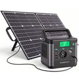 SWAREY Tragbare Powerstation 222Wh mit 100W Solarpanel, 300W (600W Spitze) AC Ausgang, 65W USB-C Anschluss, Solargenerator für Camping Reisen Wohnmobil Notfall