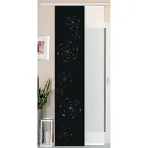 Gardinenbox 2er Set Schiebegardine Flächenvorhang Wildseide Optik und Voile Paneel, 245x45, Circle, 80400