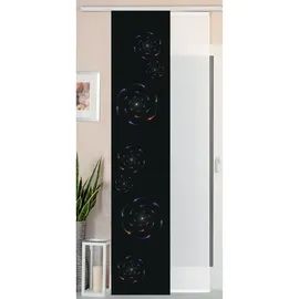 Gardinenbox 2er Set Schiebegardine Flächenvorhang Wildseide Optik und Voile Paneel, 245x45, Circle, 80400