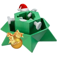 Kadax Weihnachtsbaumständer mit Wasserbehälter, Christbaumständer aus robustem Kunststoff für Bäume, moderner Tannenbaumständer, Verschiedene Großen, grün (Baumhöhe bis 2m)