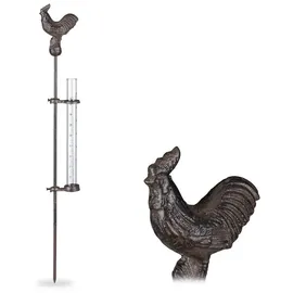 Relaxdays 2 x Regenmesser Hahn, Dunkelbraun,Transparent