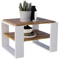 Craftpak Couchtisch Nussbaum, Weiß, Holzwerkstoff, Rechteckig, 63x44x54 cm, Wohnzimmer,