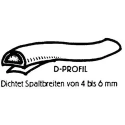 ELLEN Dichtungsprofil selbstklebend, Typ D, Kunststoff - Kunststoff weiß