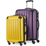 HAUPTSTADTKOFFER - Alex - 2er Kofferset Hartschale glänzend, mittelgrosser Koffer 65 cm + Handgepäck 55 cm, 74 + 42 Liter, TSA