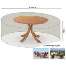 GRASEKAMP Schutzhülle für Gartensitzgruppe weiß Kunststoff H/D: ca. 95x200 cm - weiß