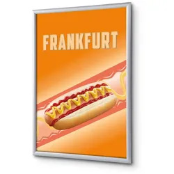 SHOWDOWN Displays Showdown Klapprahmen - DIN A1 - Komplett-Set - Hot Dog Spanisch - Orange/Silber