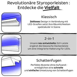 heximo LED-Schattenfugenprofil 1,7 m 60 x 35 mm