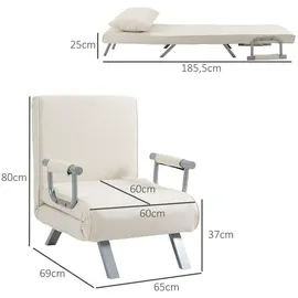 Homcom Schlafsofa mit Armlehne Schlafsessel Klappbett Chaiselongue