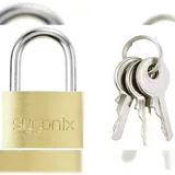 Sygonix SY-5045282 Vorhängeschloss 24.7 mm teilweise gleichschließend Goldgelb Schlüsselschloss