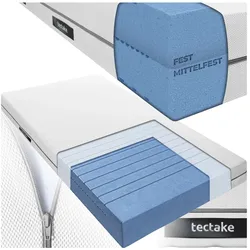 tectake® Matratze, verschiedene Größen, langlebig und formstabil, waschbarer Bezug aus atmungsaktivem 3D-Meshgewebe