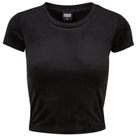 URBAN CLASSICS Damen TB6052-Ladies Short Velvet Tee T-Shirt, Black,