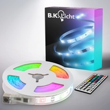 B.K.Licht - USB LED Strip 5 m mit Fernbedienung, buntes RGB Licht, dimmbar, LED Streifen, LED Leiste, Zimmer deko, Gaming Deko, LED Band, LED Lichtleiste, LED Lichtband, 500x0,2x1 cm, Weiß