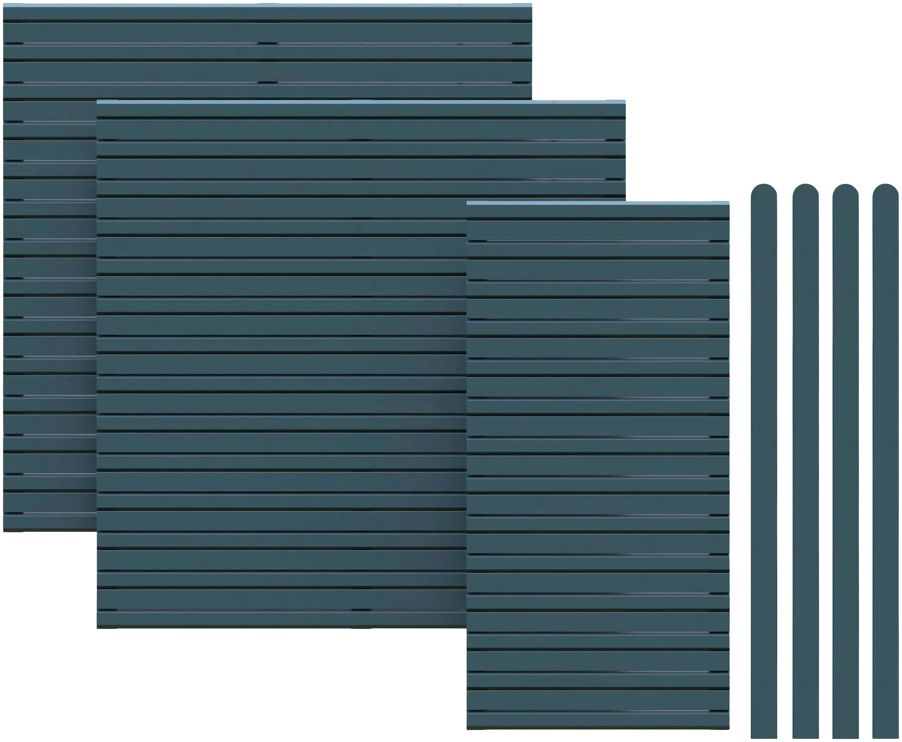 KIEHN-HOLZ Dichtzaun Zaunelemente 7-teiliges Set, aus nordischer Fichte Gr. H/L: 188 cm x 483 m H/L: 188 cm, grau (anthrazit) Zaunelemente