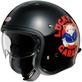 Shoei J.O Lucky Cat Garage TC5 Open Face Helm Jethelm, schwarz-rot, Größe S