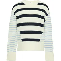 s.Oliver Longpullover im Streifenmix Creme/Blau M