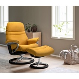 Stressless Stressless® Relaxsessel »Sunrise«, (Set, Relaxsessel mit Hocker), mit Signature Base, Größe S, Gestell Schwarz gelb