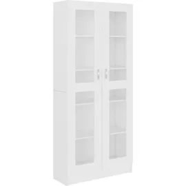 vidaXL Vitrinenschrank 82,5 x 30,5 x 185,5 cm Weiß