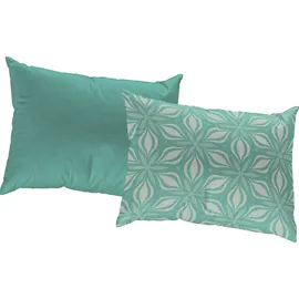 ADAM Audio Kissenbezug Retro Floret 40 x 60 cm Blau/Grün