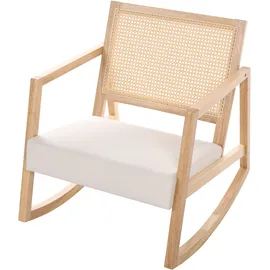 Beliani Schaukelsessel LEIDY Holz 0 x 0 x 0 cm Beige/Braun