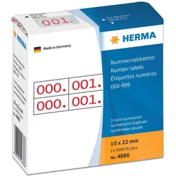 HERMA Klebenummern rot