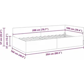 vidaXL Eckbettgestell 100 x 200 cm Gelb