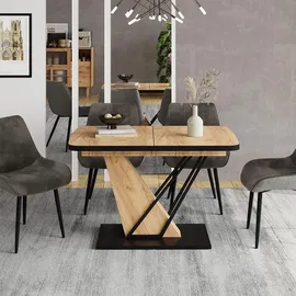Vicco Fenaro 120 x 80 cm ausziehbar Schwarz/Eiche