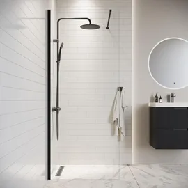 Badplaats Florida Walk-In-Dusche 80 x 200 cm Schwarz