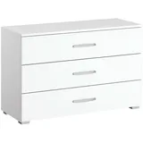 Roller Kommode - Alpinweiß- 3 Schubkästen - 93 cm Sideboard Anrichte Beistellschrank