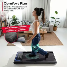 Sportstech sWalk Fold, - Walking Pad bis 6 km/h, - Fernbedienung - Schwarz