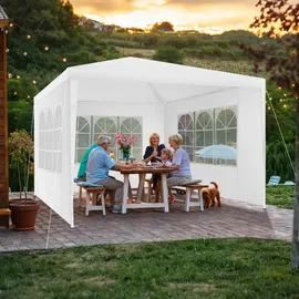 Tectake tectake® Pavillon Baraban 3x3m mit 3 Seitenteilen