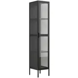 VCM Standvitrine Floka 30 x 35 x 160 cm Schwarz