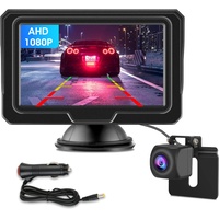 【AHD 1080P】 Rückfahrkamera Auto 4.3-Zoll-LCD-Rückfahrkamera mit Monitor IP68 Staubdicht und Wasserdicht Super Nachtsichtfunktion Unterstützung 12V für Auto