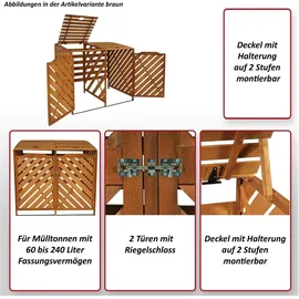 MCW Mülltonnenverkleidung J44 121 x 133 x 98 cm grau