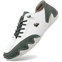 Generisch Alpaca Barfuss Schuhe Herren Damen Ergonomischer Sommer Barfußschuhe Paar Wasserdicht & Schmerzlindernder Leder-Barfußschuh Atmungsaktive Orthopädische Slip on Sneaker Schuhe Grün 39 40 - 39 EU Weit