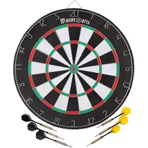 Philips MasterArts Dartscheibe Set – Dartboard 45 cm – mit 6 Dartpfeile aus Metall – Beidseitig Bespielbar – mit Aufhängehaken – Kunststoff und Stahl – Mehrfarbig – Spaß für Zuhause und Gaststätte