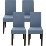 Jaotto Stuhlhussen 4er Set Stretch, Stuhlhussen für Esszimmerstühle Schwingstuhl, Stretch Stuhlschoner Abnehmbarer Waschbarer, Stuhlbezug Universal für Stuhl Esszimmer Büro Bankett Hotel(Grau Blau)
