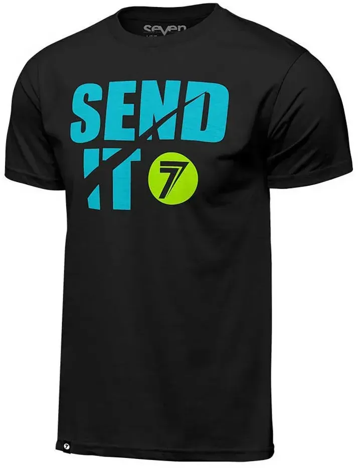 Seven Send It Kurzarm-t-shirt - Black / Cyan - S