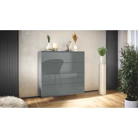 Vladon Pavos 76 x 76 x 35 cm Anthrazit matt/Grau Hochglanz