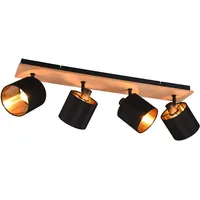 Trio Tommy 4-flg. 72 cm eckig Holz/Metall Schwarz/Gold
