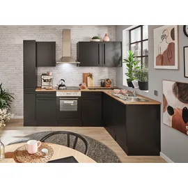 BASIC by Balculina Winkelküche L-Form 250 x 175 cm schwarz