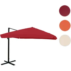 Ampelschirm HWC-A96, Gastronomie, 3x3m (√ò4,24m) Polyester Alu/Stahl 23kg ~ Flap, bordeaux ohne St√§nder, drehbar