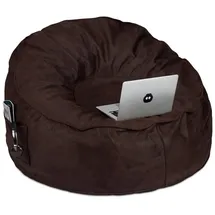 Relaxdays XXL Sitzsack in Wildlederoptik Dunkelbraun