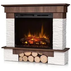 OutInFire PORTO – Freistehender elektrischer LED-Kamin – Eiche – 28 Zoll – 114 x 98 x 32