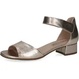 CAPRICE Damen Sandalen mit Absatz aus Leder mit Riemchen, Metallisch (Platin Metal.), 38 EU / 5 UK