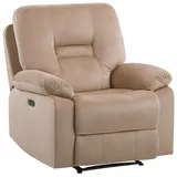 Beliani Fernsehsessel, Beige, Textil, 85x101x74 cm, Wohnzimmer, Sessel, Fernsehsessel