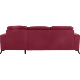 Home Affaire "Lolland L-Form", rot (bordeaux), B:250cm H:88cm T:162cm, Struktur imprägniert - feucht abwischbar (100% Polyester);Struktur Flausch (90% Polyester, 10% Polyamid);Luxus-Microfaser ALTARA NUBUCK (100% Polyester), Sofas, Ecksofa, Wahlweise mit