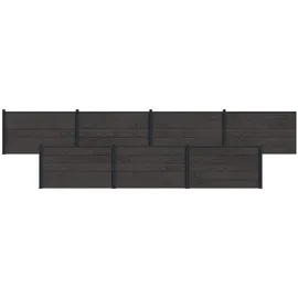 vidaXL Zaunlatte 7 pcs  Schwarz/Aluminium